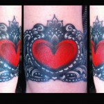 Lace wristband bracelet tattoo done by female tattoo artist Jessi Lawson