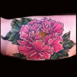 peony tattoo done by jessi lawson